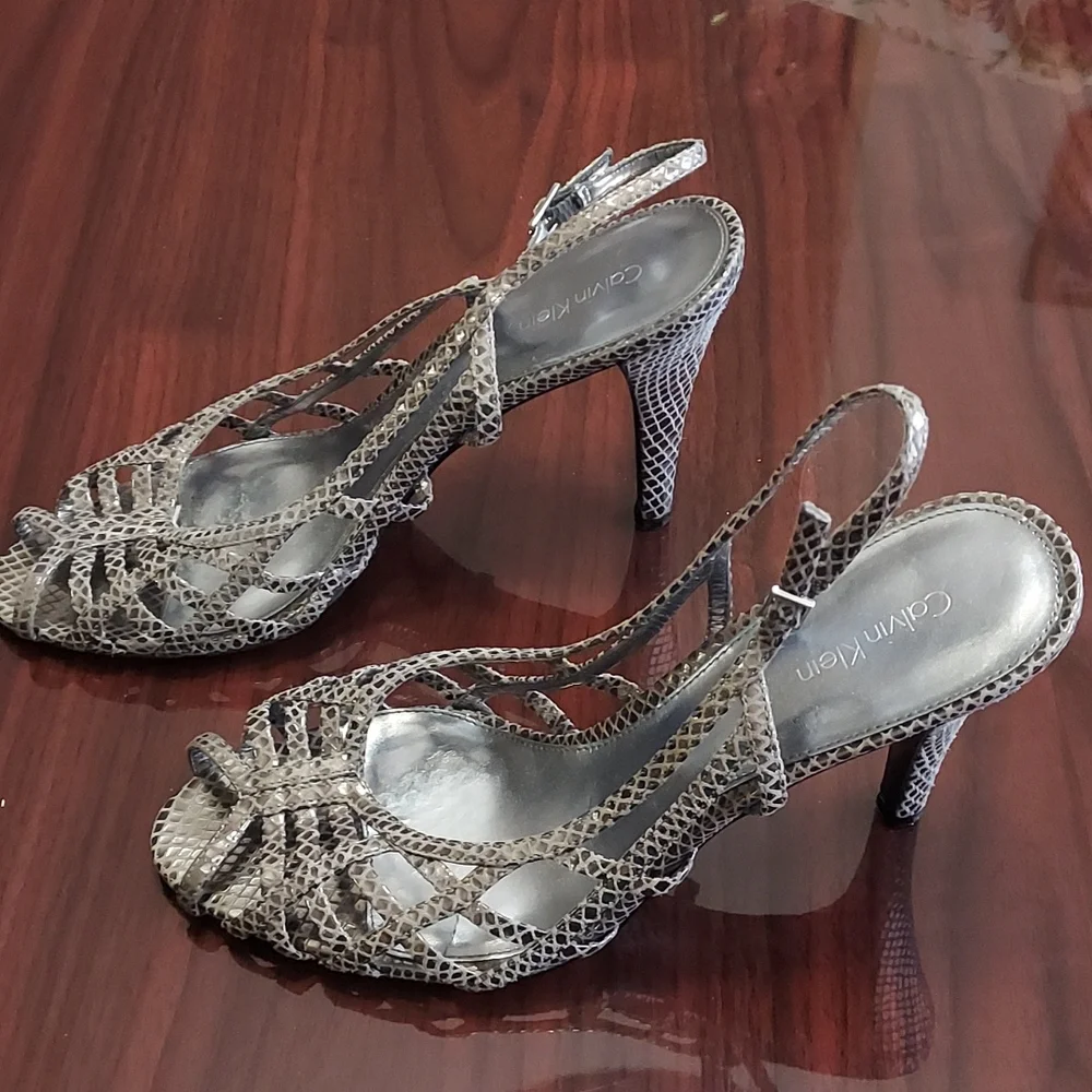 Calvin Klein silver sandals - Picture 2 of 4
